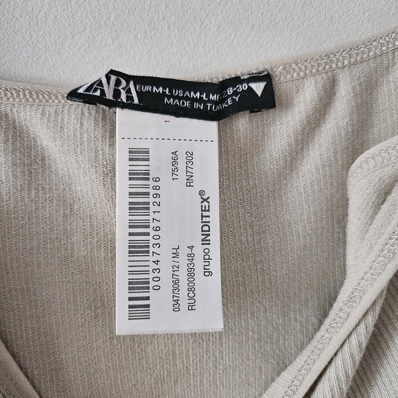 Beige Ribbed Bodysuit - Picture 2 of 4